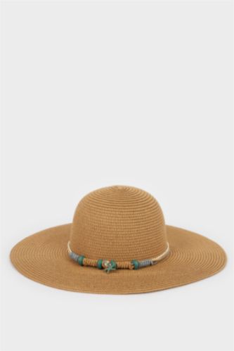 Kadın Açık Kahve Kadın Hasır Şapka