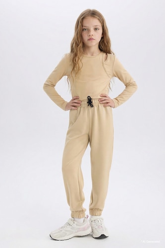 Girl Elastic Waist Pocket Jogger Sweatpants