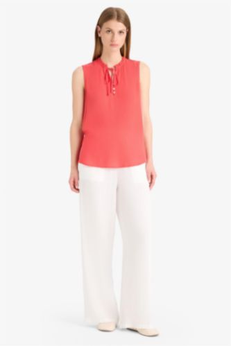 Fall in Love Regular Fit Flexible Waist Laced Beach Trousers