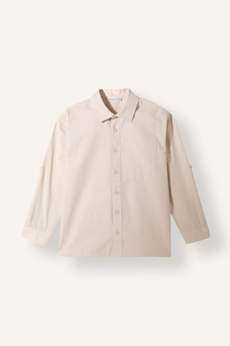 Boy Oversize Polo Collar Parachute Shirt