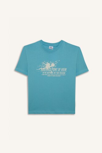 T-shirt imprimé à col rond et manches courtes pour garçon