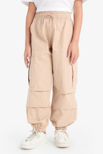 Kız Çocuk Paraşüt Kargo Cepli Jogger Paça Pantolon