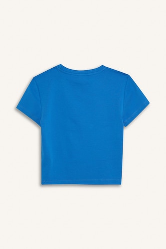 Fitted Bisiklet Yaka Ribana Basic Tişört