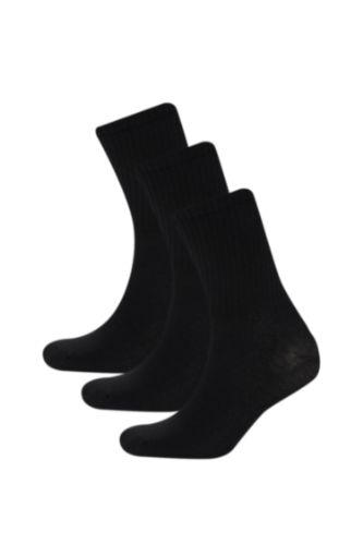 Erkek Rahat Lastikli 3'lü Pamuklu Uzun Çorap