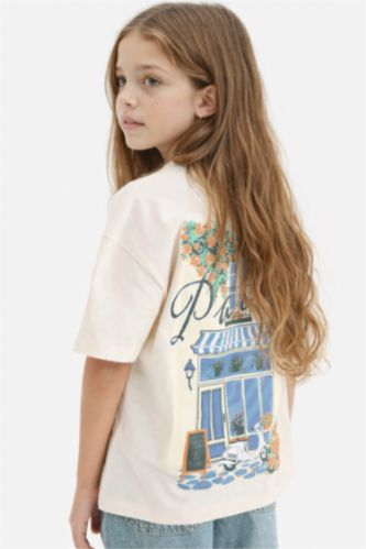 Қыздарға дөңгелек жаға Аниме қысқа жеңді Қысқа жеңді футболка