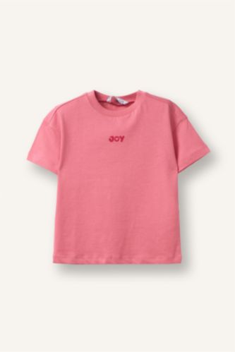 Kız Bebek Pembe Baskılı Tişört Kız Bebek