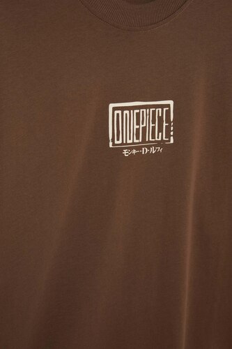 One Piece Loose Fit Crew Neck Printed Short Sleeve T-Shirt