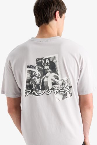 %100 Pamuk Marvel Avengers Boxy Fit Bisiklet Yaka Kısa Kollu Tişört