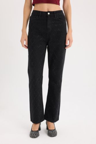 Straight Fit High Waist Ankle Jeans
