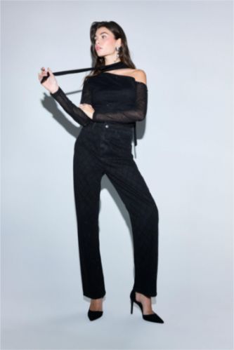 Straight Fit High Waist Ankle Jeans