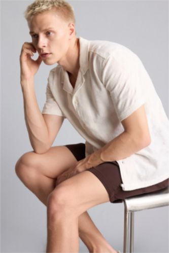 Men Stone Regular Fit Short Sleeve Shirt