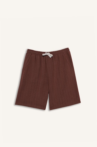 Regular Fit Jakarlı Bermuda Şort