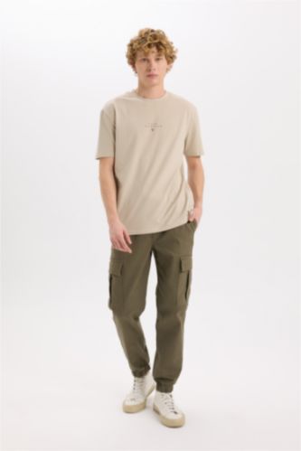MAN Khaki Regular Jogger Trousers