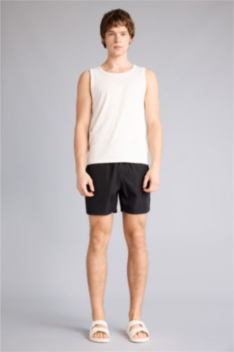 رجال أسود شورت بحر قصير ببطانة شبكية