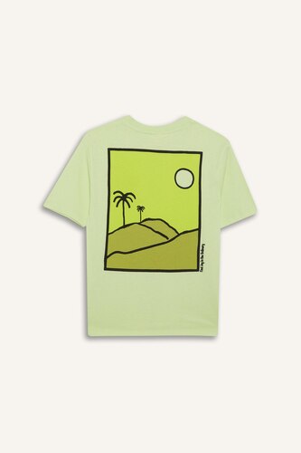 T-shirt imprimé au dos à col rond et manches courtes pour garçon