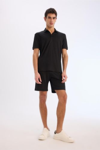 Regular Fit Her Yöne Esneyen Krinkıl Bermuda Şort