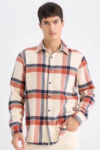 Regular Fit Kareli Flanel Uzun Kollu Gömlek