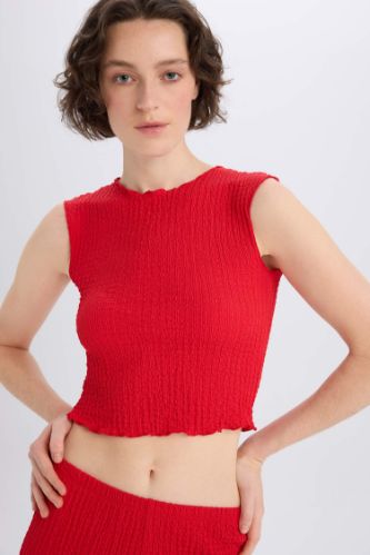 Slim Fit Dar Kesim Bisiklet Yaka Bürümcük Atlet
