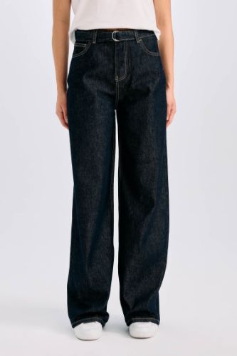 Wide Leg Fit Geniş Kalıp Yüksek Bel Geniş Paça Uzun Jean Pantolon