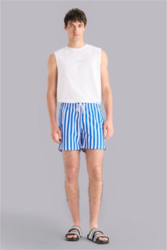 MAN Royal Mesh Lined Short Length Striped Swim Shorts
