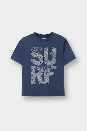 Baby Boys Indigo Baby Boy Regular Fit Slogan Print T-Shirt
