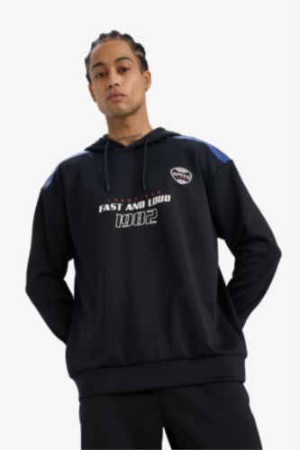 DeFactoFit Boxy Fit Hooded Scuba Fabric Sports Sweatshirt