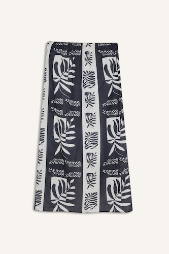 Regular Fit Tropical Patterned Cotton Beachwear