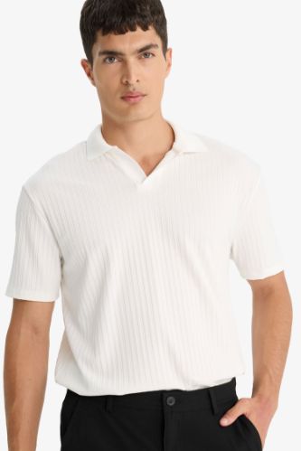 Regular Fit Krinkıl Polo Yaka Kısa Kollu Tişört