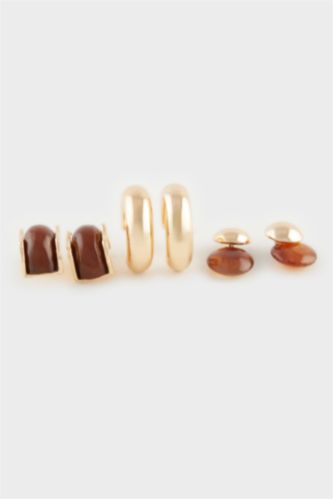 Kadın 3'lü Gold Küpe