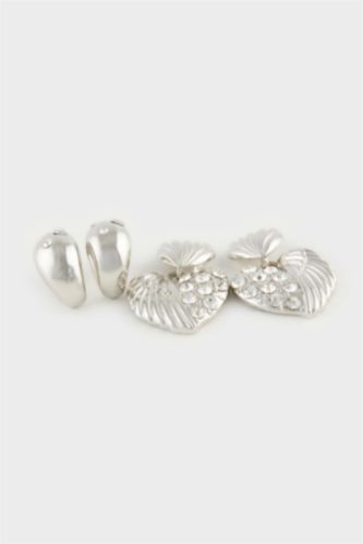 Woman 2 Piece Silver Earrings