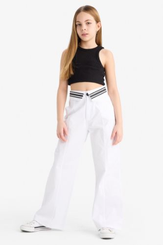 Kız Çocuk Wide Leg Geniş Paça Pamuklu Pantolon