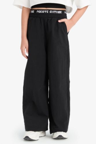 Kız Çocuk Wide Leg Geniş Paça Pamuklu Pantolon