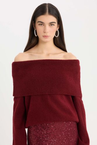 Oversize Geniş Kalıp Omuzu Açık Kazak