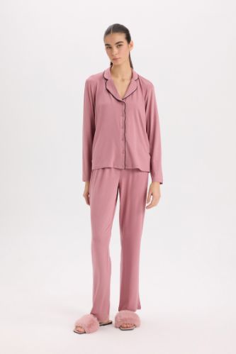 Pijama Takımı Regular Fit Uzun Kollu Üst Uzun Alt-Fall in Love