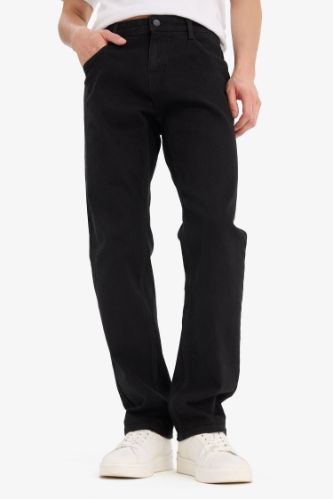 Sergio Regular Fit Normal Kalıp Normal Bel Boru Paça Siyah Jean Pantolon