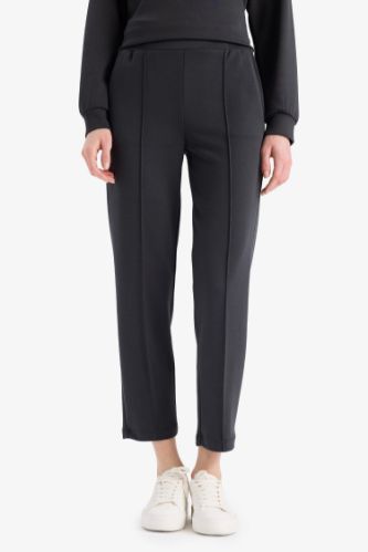 Regular Fit Esnek Belli Cepli Basic Düz Pantolon