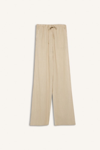 Wıde Leg Keten Karışımlı Pantolon