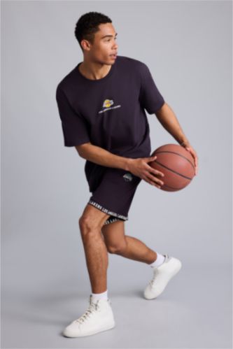 HOMME Violet Foncé Short NBA Los Angeles Lakers Coupe standard
