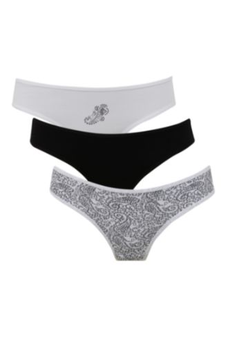 Desenli 3'lü Paketli Slip Külot-Fall in Love 