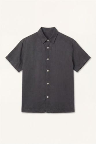 Men Anthracite Regular Fit Sensual Short Sleeve Shirt