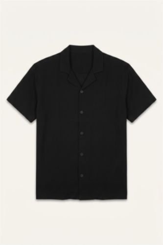Men Black Regular Fit Short Sleeve Shirt