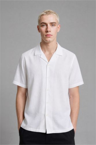 HOMME Blanc Chemises à manches courtes Coupe Régulière
