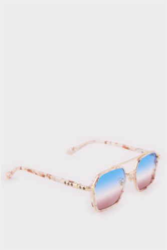 Kadın Altıgen Metal Güneş Gözlüğü