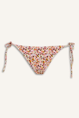 Regular Fit Floral Crepe Laced Bikini Bottom