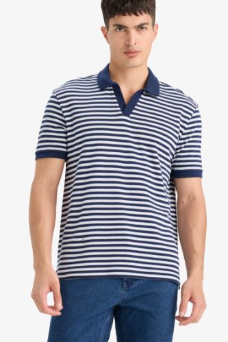 Regular Fit Kısa Kollu Çizgili Polo Tişört