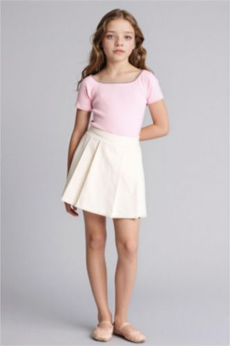 Girls & Teens White Girl Gabardine Skirt