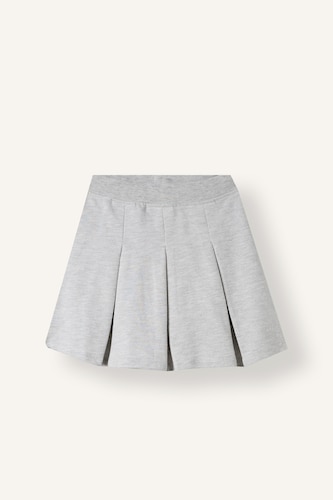 Young Girls - Teen Girls Light Grey Melange Girl Thin Sweatshirt Fabric Regular Fit Knitted Skirt