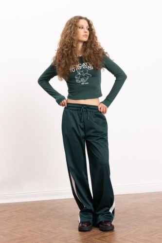 Coool Wide Leg Eşofman Altı Geniş Bol Paça Beli Lastikli Cepli Bağcıklı
