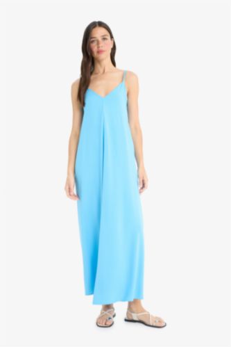 A Cut V-Neck modal Sleeveless Maxi Dress