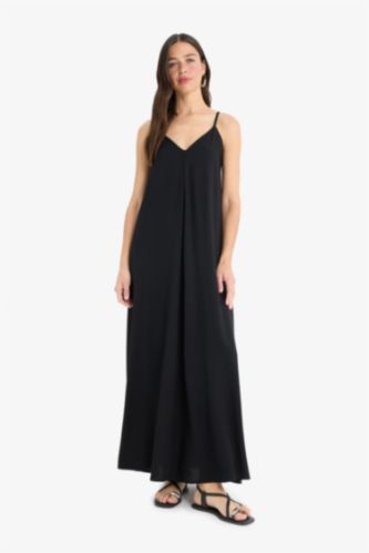 A Cut V Neck Modal Sleeveless Maxi Dress